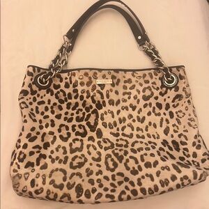 Kate Spade Black and White Leopard Print Shoulder Bag